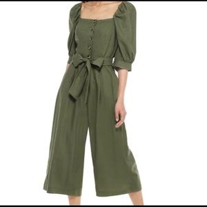 Sylvie Puff Sleeve Linen Blend Jumpsuit